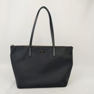 Kate Spade Chelsea Tote Bag Black Nylon Zip Top Shoulder Handbag Gold Logo Lined